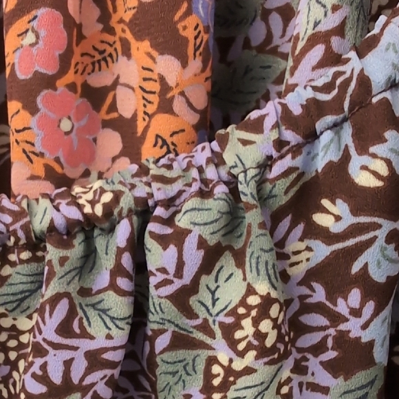 Anthropologie: Maeve Ruffled Orange And Brown Blouse - Picture 4 of 8